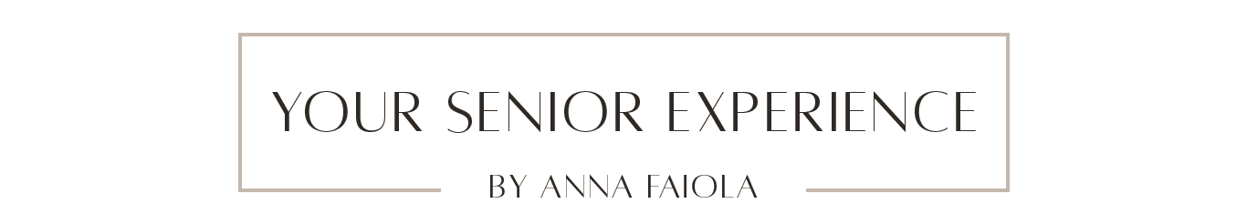 senior photo session logo that reads your senior experience by anna faiola